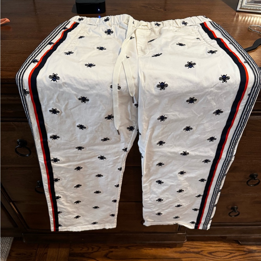 Anthropologie Embroidered Bumble Bee Track Pants! - Picture 2 of 9